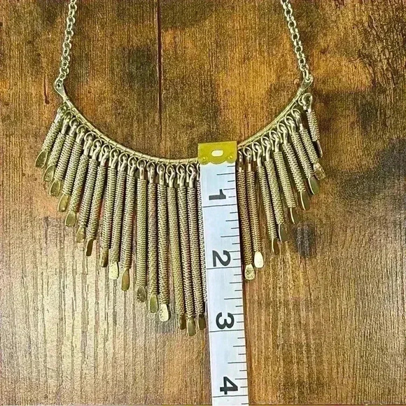 Trades Of Hope Shasta Necklace Gold Drop Bars Bib Statement Handcrafted India - Picture 5 of 6